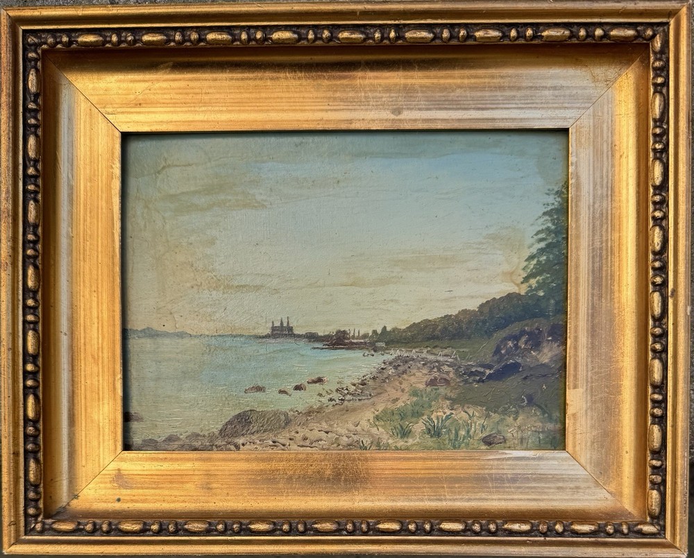 Smaller Oil Painting: Motif With Kronborg, Denmark, By Unknown Artist c. 1890
