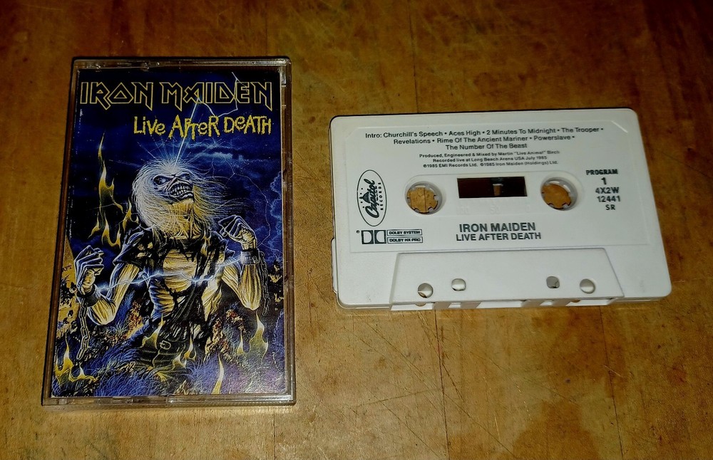IRON MAIDEN LIVE AFTER DEATH VINTAGE CASSETTE TAPE HEAVY METAL RARE (1985) 🔥