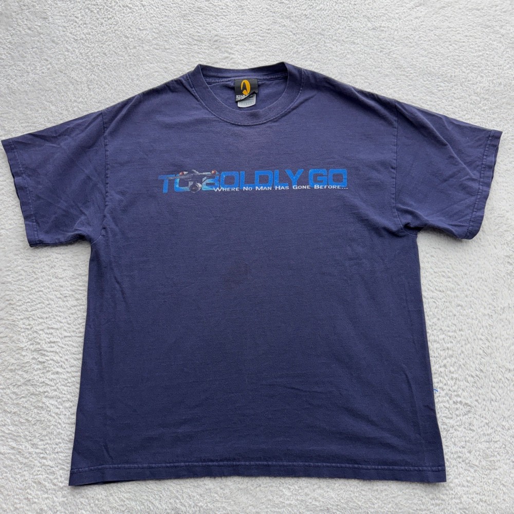 Star Trek The Experience Las Vegas Hilton To Boldly Go Navy Graphic T-Shirt L