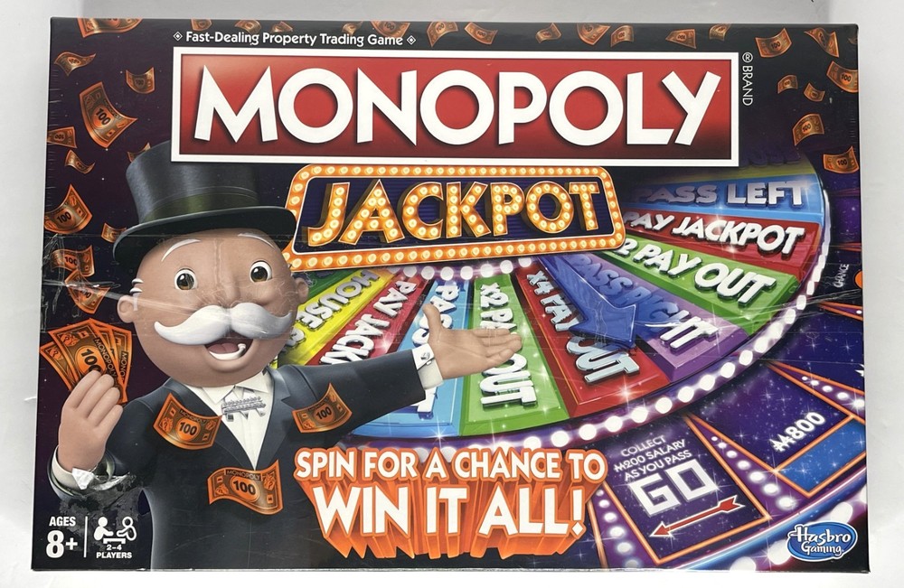 New Monopoly Jackpot Board Game by Hasbro Gaming - 2015 Ages 8+ Sealed
