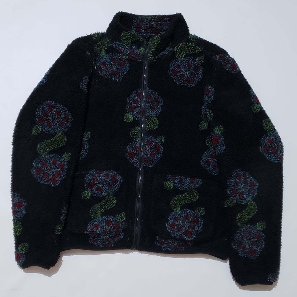 Stussy Flor Sherpa Mock Neck Jacket 'Black