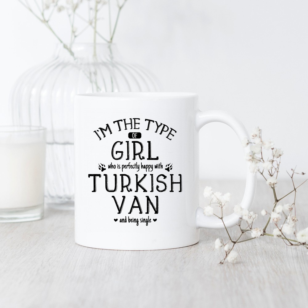 Funny Turkish Van Cat Mug for Coffee Lovers and Cat Fans