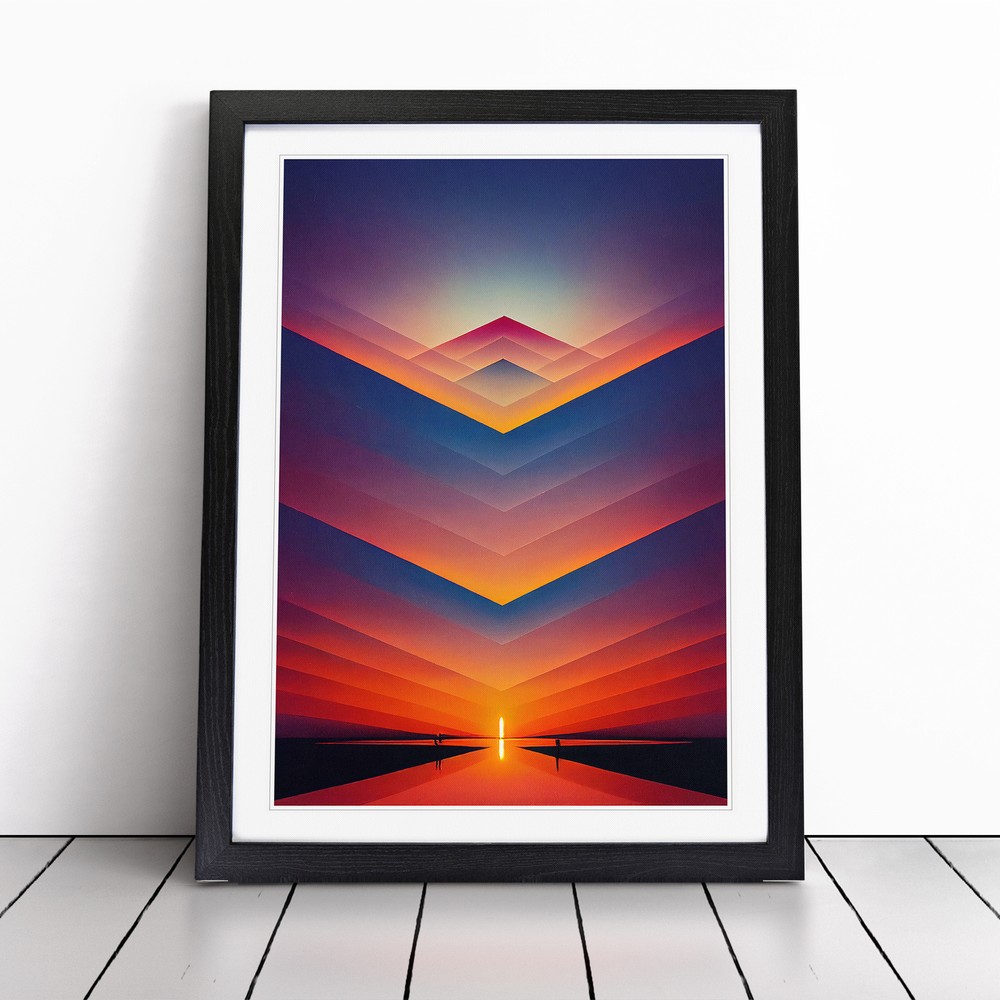 Gracious Abstract Sunset Wall Art Print Framed Canvas Picture Poster Decor