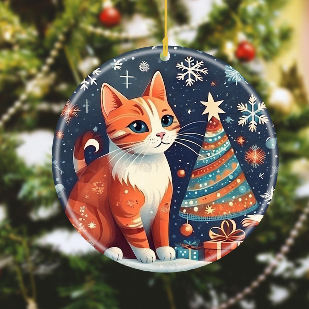 Custom text Name Personalized Image Ceramic Seasonal Ornament Christmas Accents