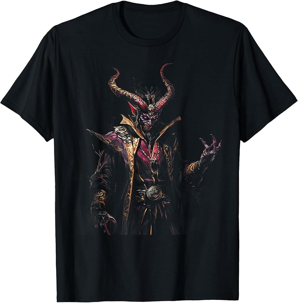 Demon Devil Satan Lucifer Occult Goth Spooky Halloween T-Shirt