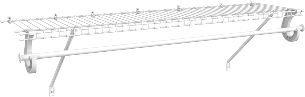 ClosetMaid 5631 SuperSlide Ventilated Shelf Kit with Closet Rod, 4 ft x 12 in