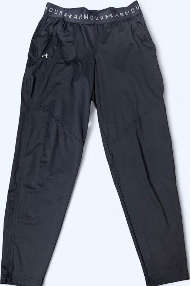Under Armour Men's Black Jogger Pants M Polyester Drawstring Pockets Athletic