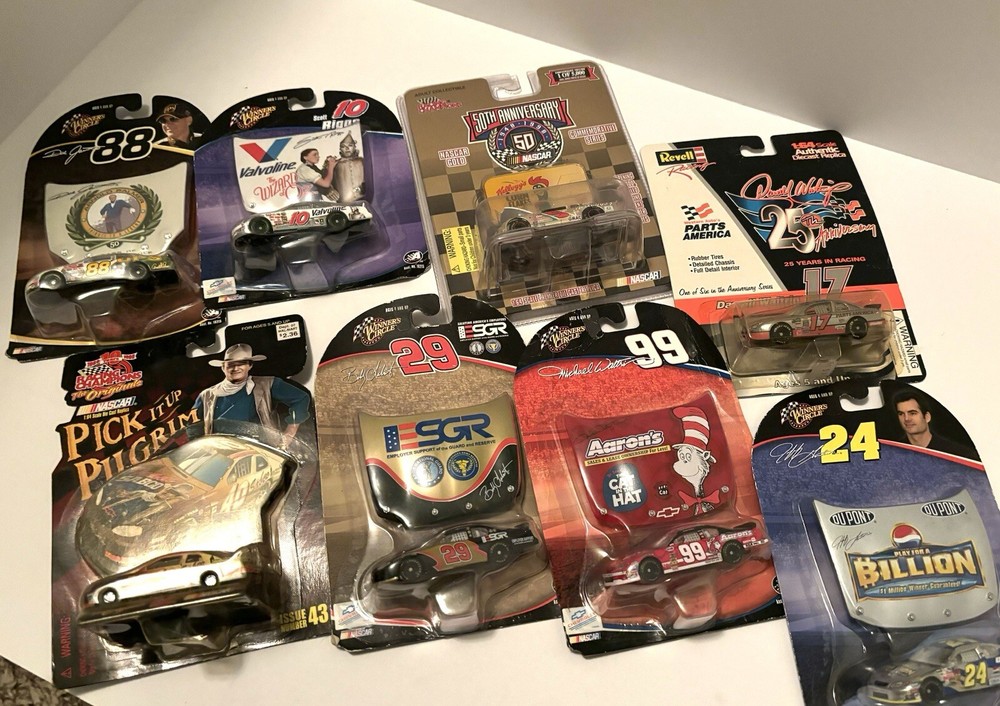 Lot Of 5 Winners Circle NASCAR Hood Collection, 3 Additional Collectors Cars