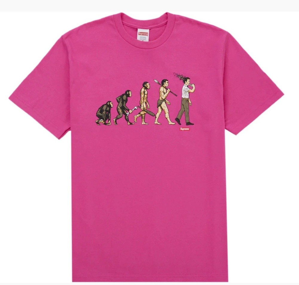 Size L Large SUPREME Evolution Tee T-Shirt PINK New w/tags in bag