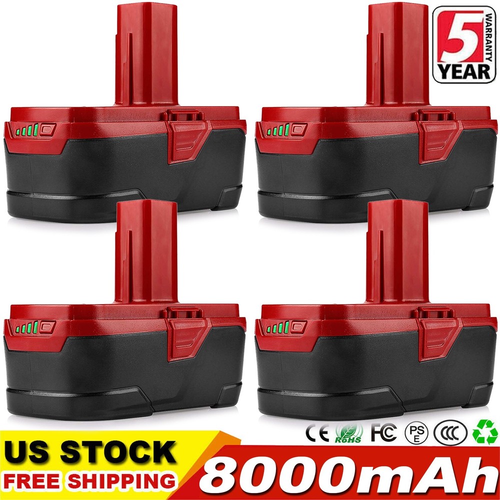 4 PACK 8 Ah For Craftsman C3 XCP Lithium Battery 19.2V 130279005 PP2030 35702