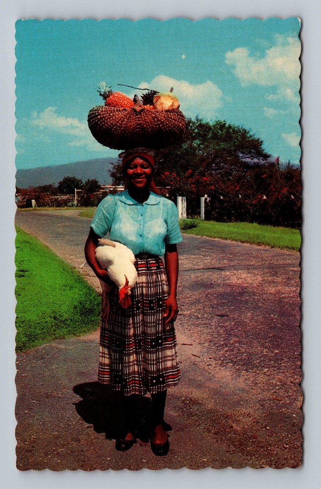 Jamaica- Woman Returning From Market Standard Souvenir Post PC Vintage Postcard