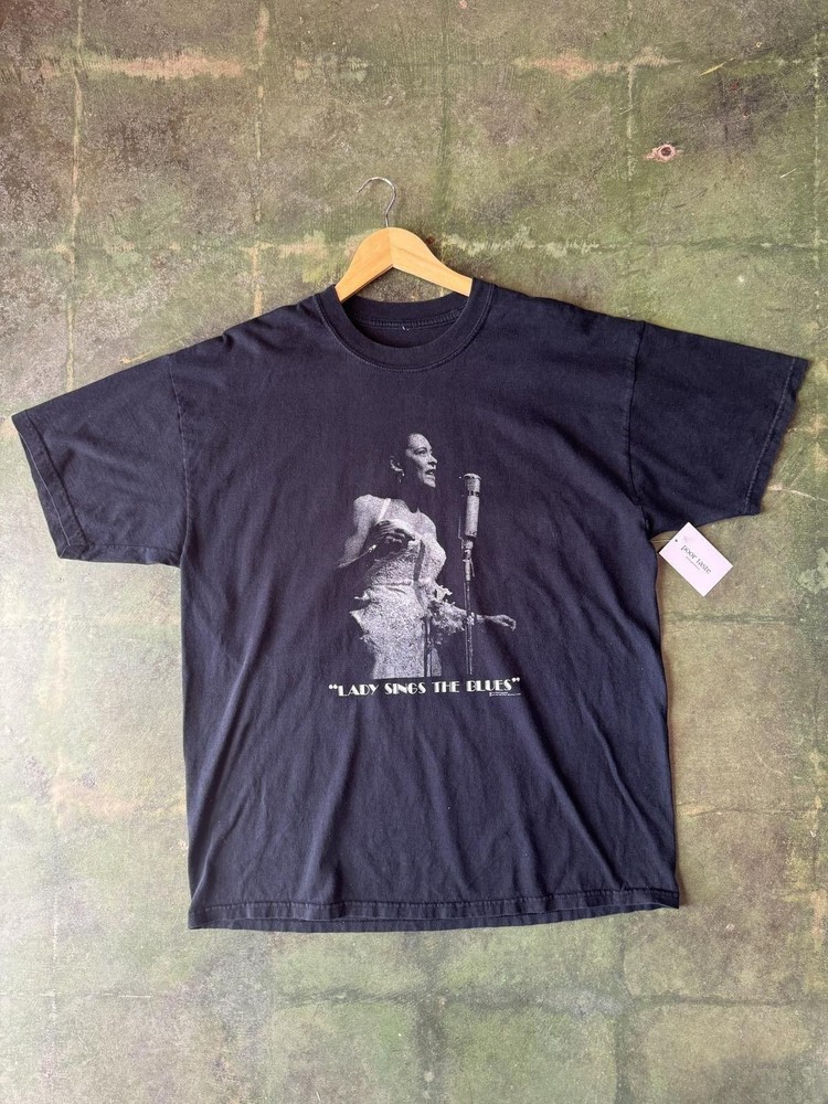 Vintage 90's Black Billie Holiday Tee XL - Lady Sings the Blues
