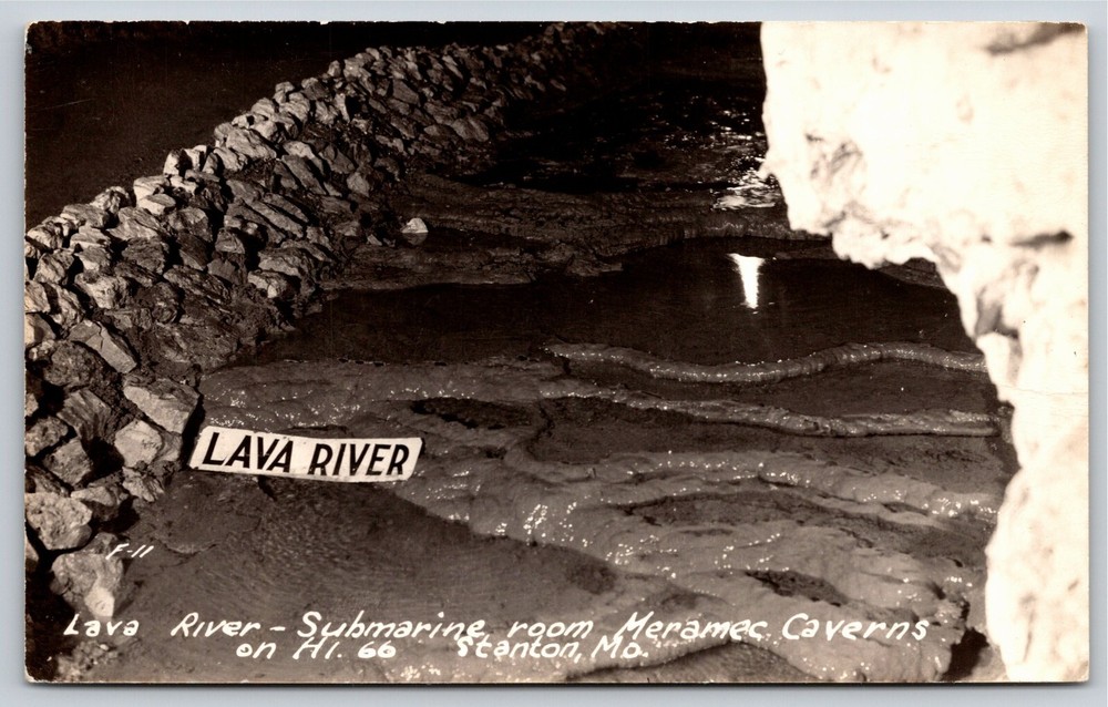 RPPC~Missouri~Lava River In Submarine Room @ Meramec Caverns~Real Photo Postcard