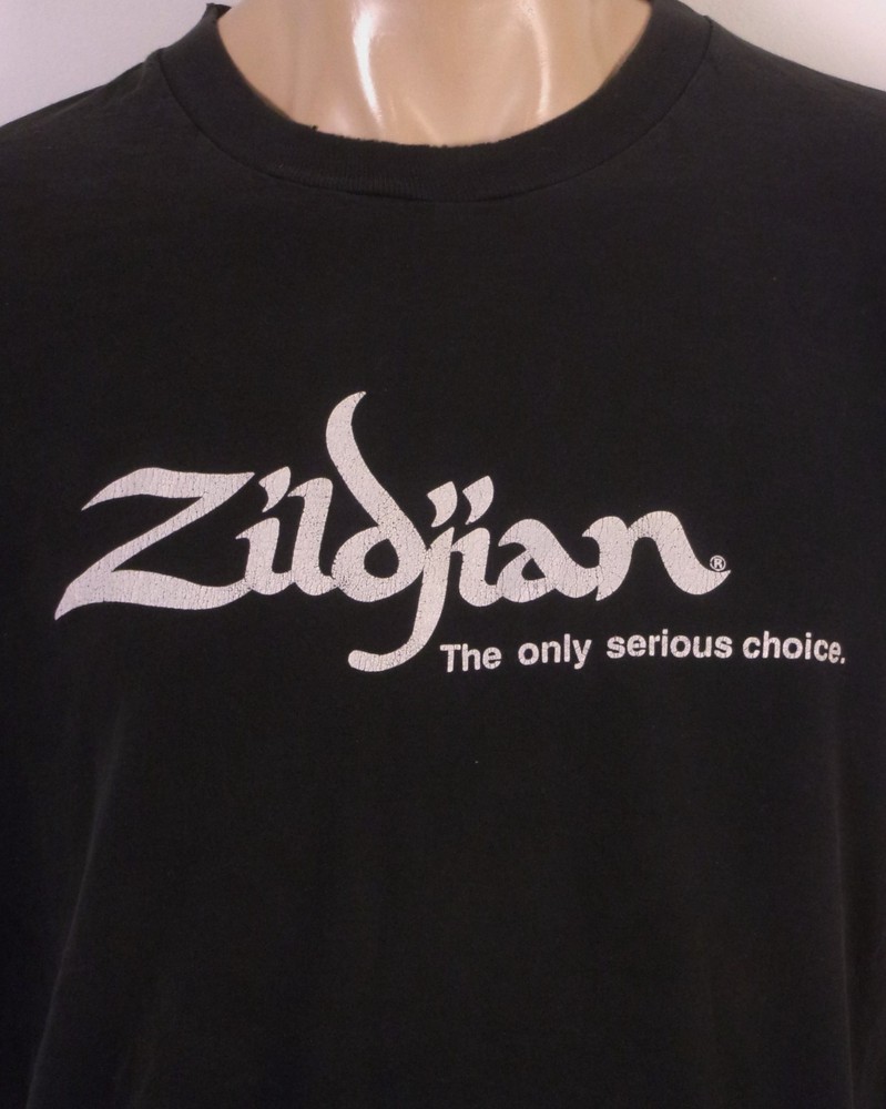 vintage 90s single stitch Zildjian Turkish Cymbals Drums T-Shirt distressed XL