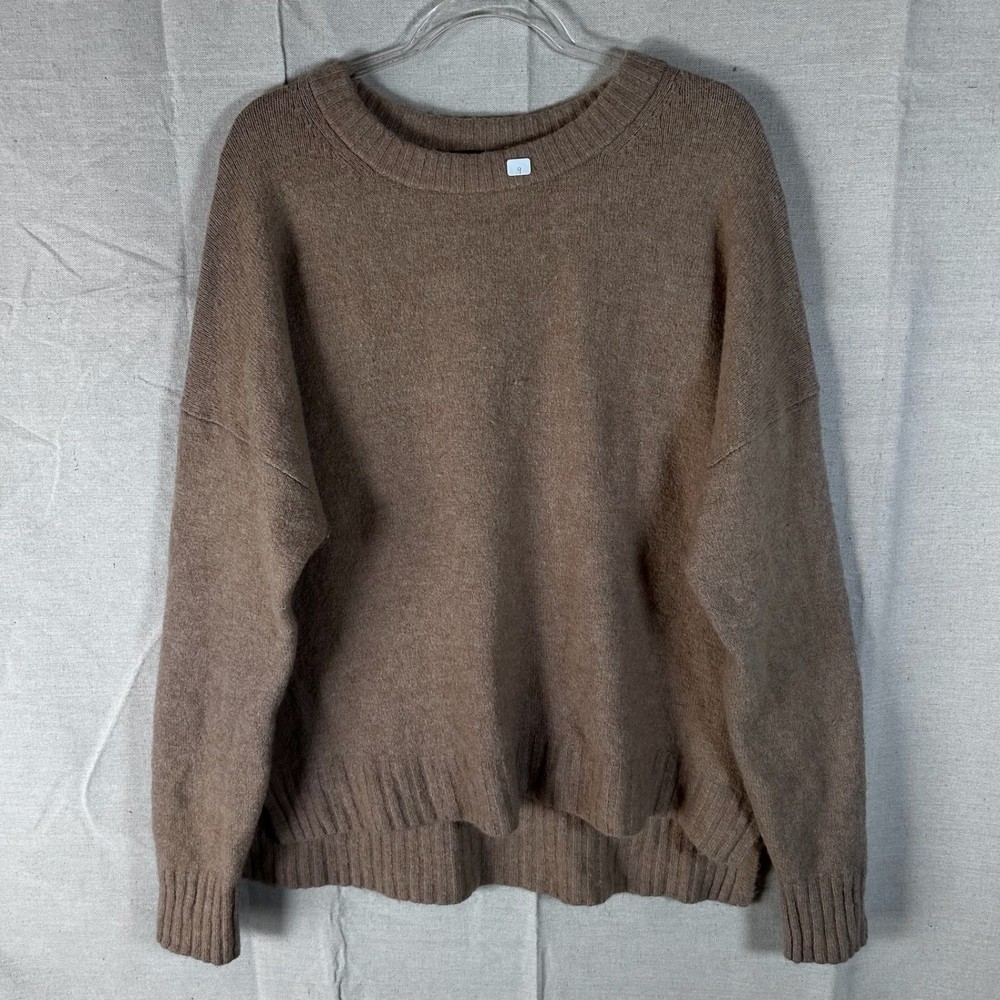 J.Crew Merino Wool Alpaca Blend Oversized Crewneck Sweater Brown XL