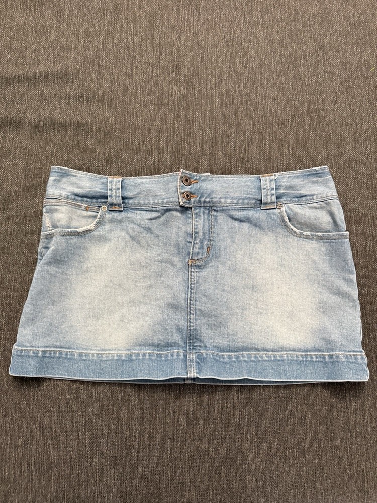 Women's Light Denim Blue American Eagle Size 14 Mini Skirt No Liner EUC