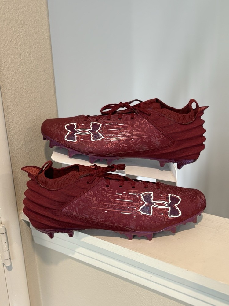 Under Armour Blur Smoke 2.0 MC Suede Mens Size 14 Football Cleats Maroon NEW