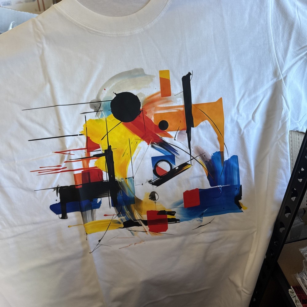 Graphic Abstract Art T-Shirt Large Cotton NEW Shipping Included-image