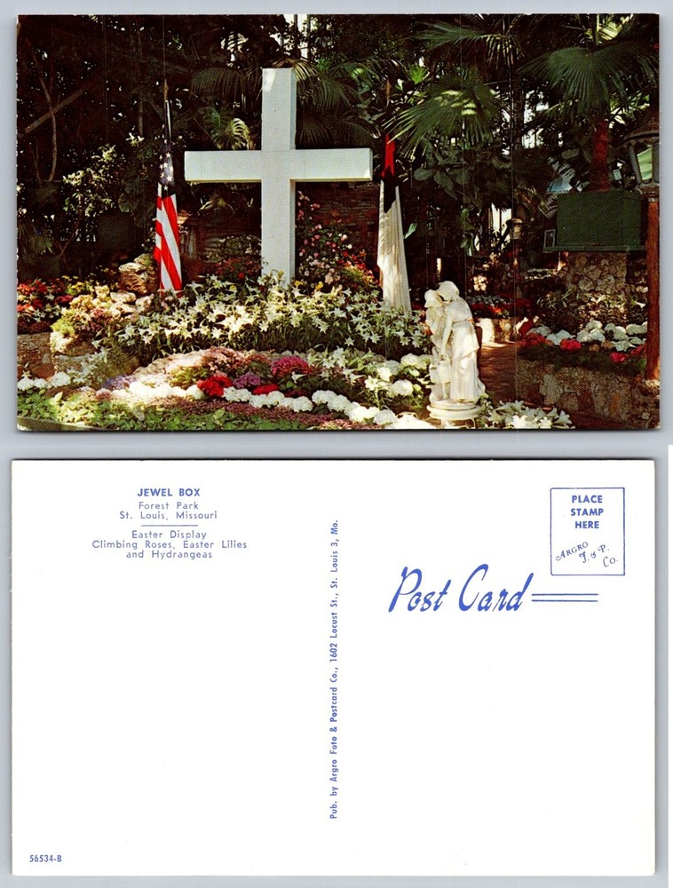 Jewel Box Forest Park St. Louis Missouri Easter Display Vintage Postcard