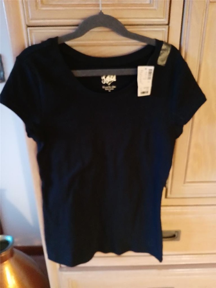 New Justice Size 14 T Shirt Top NWT Girls Black SS Spring Summer