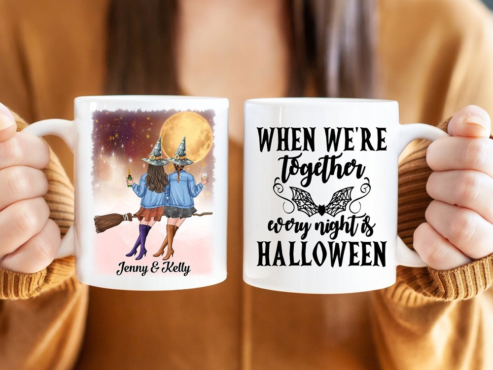 Personalized Best Witch Friends Mug Custom Coffee Mug Halloween Home Decor Fall