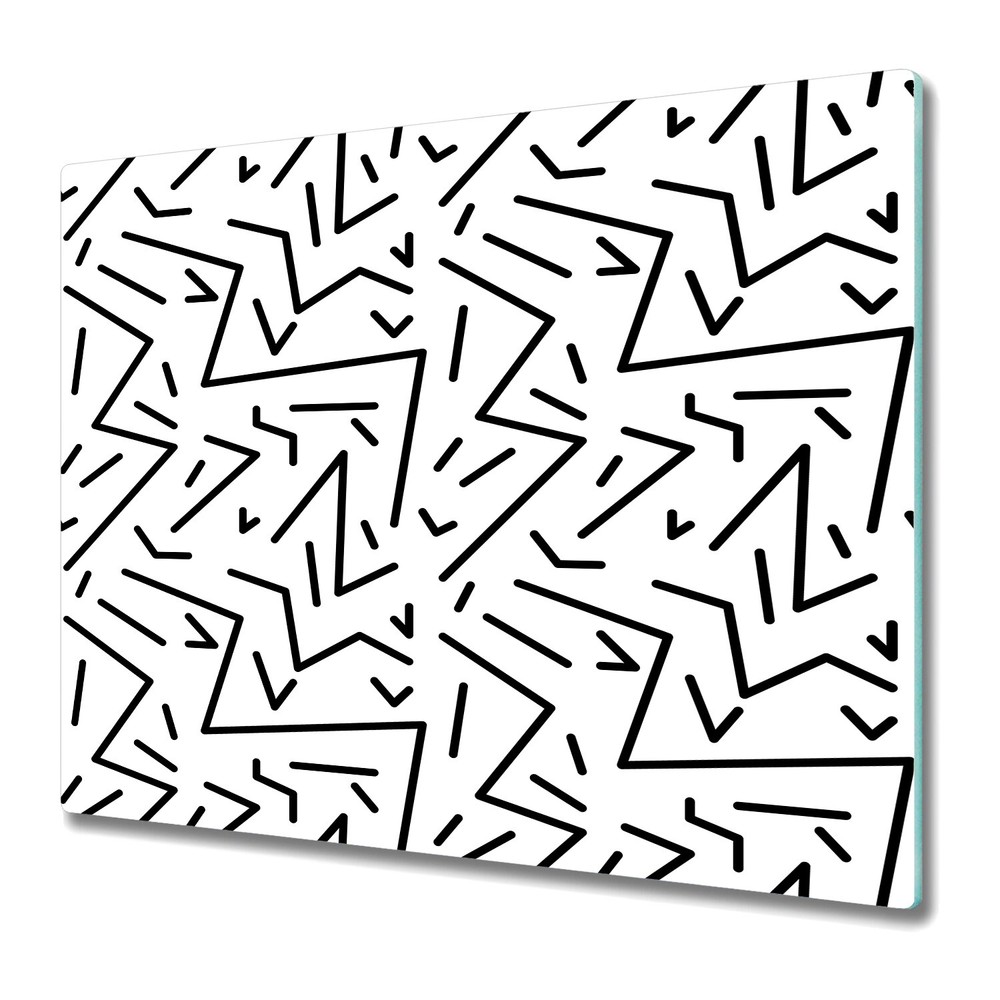 Glass Surface Protector Worktop saver Memphis 80s style black and white design