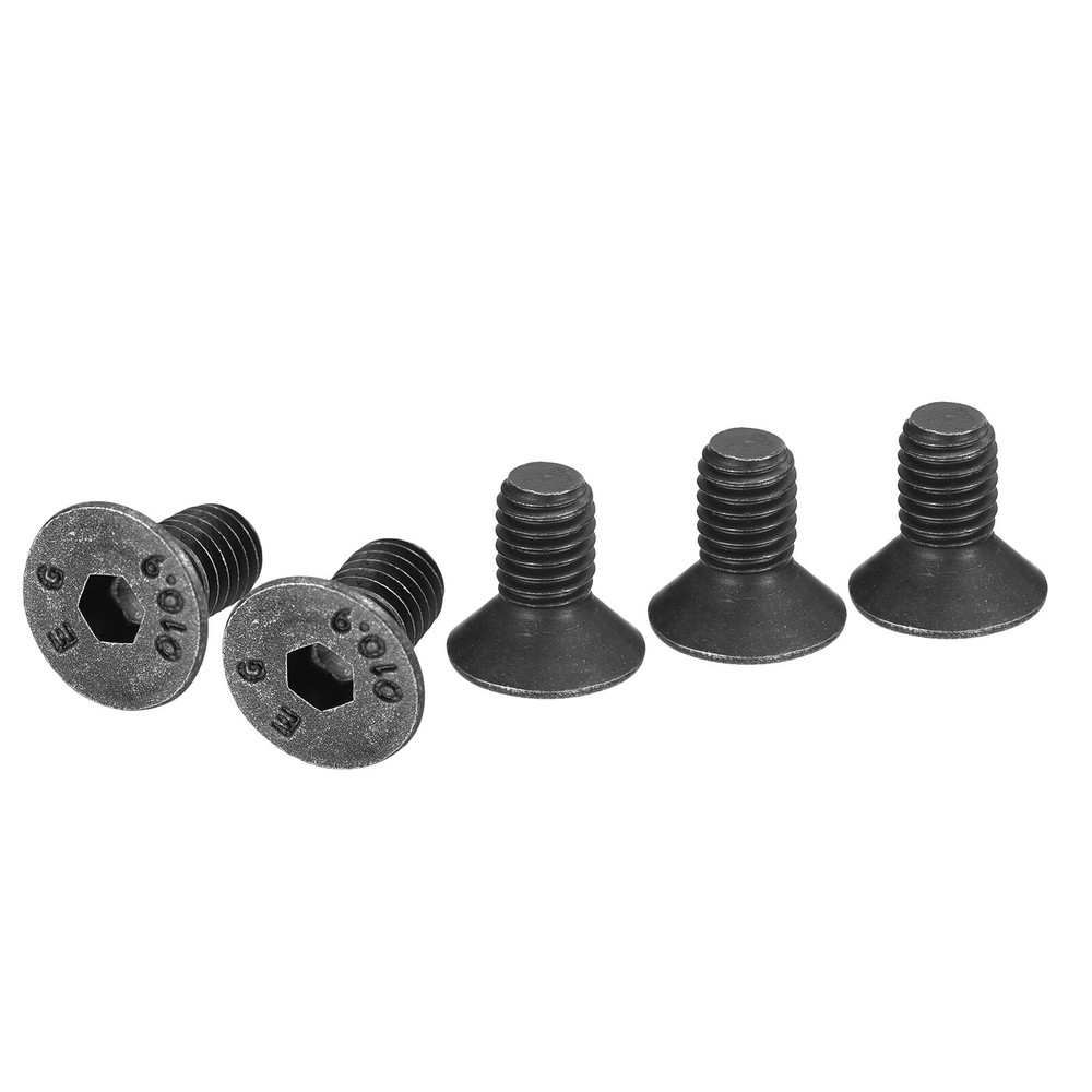 100pcs M5-0.8x10mm Black Oxide Hex Socket Cap Screws Carbon Steel Flat Head