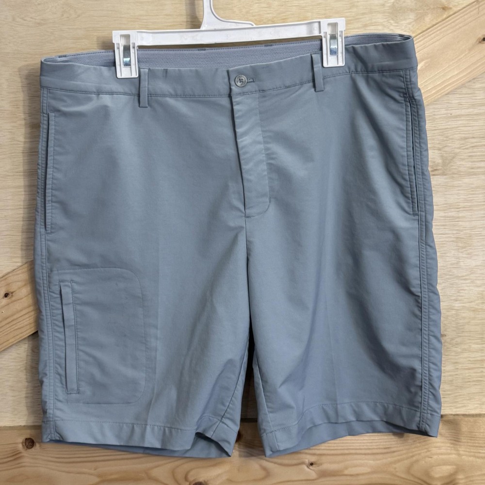 Greg Norman Mens Golf Shorts Size 38 Aqua Flat Front Pockets Stretch Casual