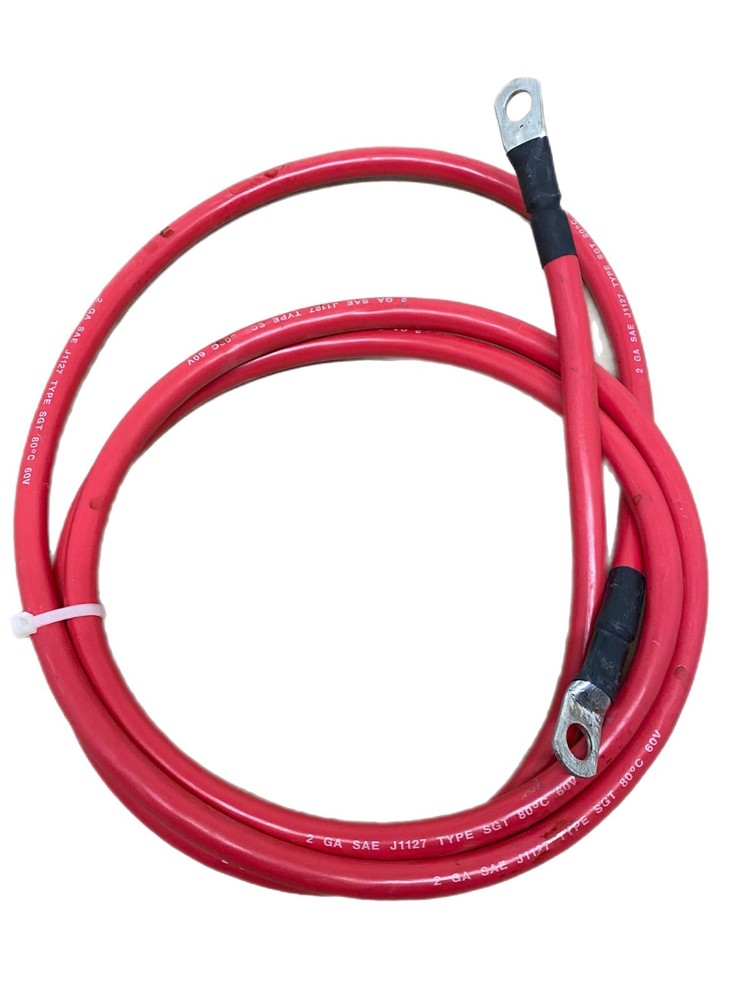 2 AWG Copper 7'  Red Battery Cable  3/8