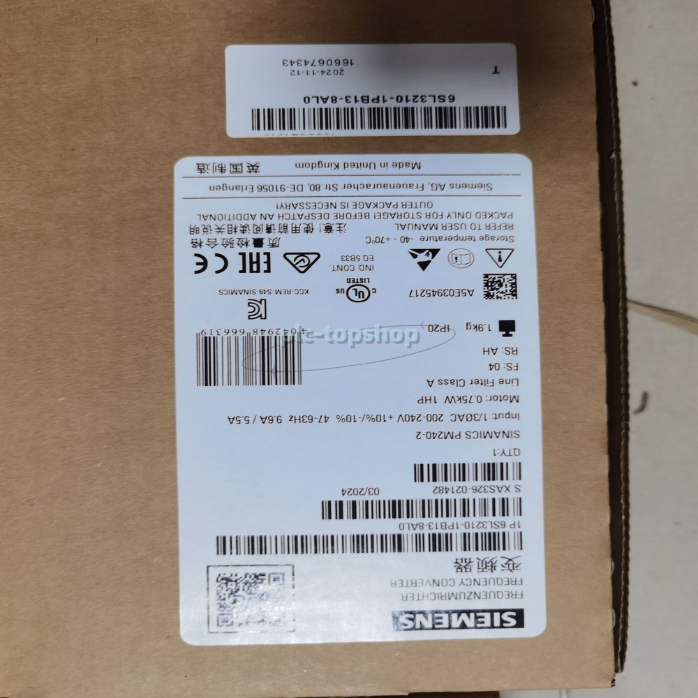 1PC NEW in Box Siemens SINAMICS G120 6SL3210-1PB13-8AL0 PLC
