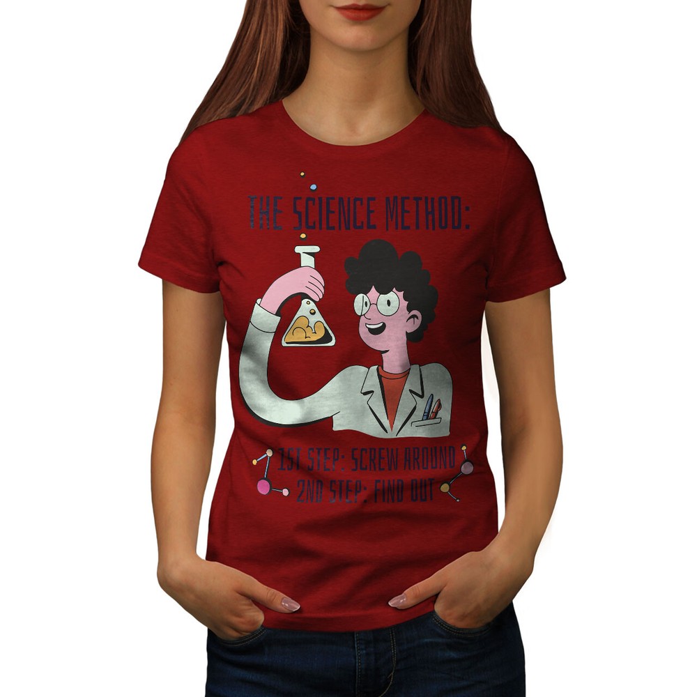 Wellcoda The Science Method Funny Cartoon Womens T-shirt
