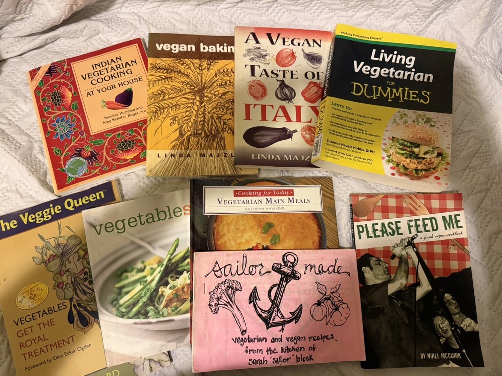 Lot Of 9 Vegetarian Vegan Cookbooks