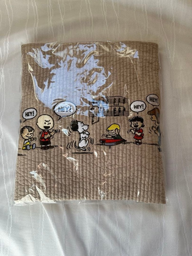 Pionunnal Peanuts Snoopy Re START Cotton Tote Bag Beige 58x30cm New