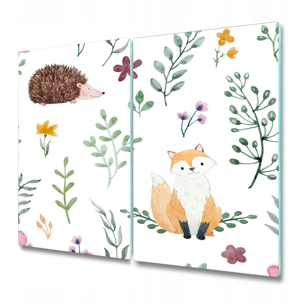 Serving Chopping Board Animals Fox Hedgehog Plant Fairy tale room 2x30x52