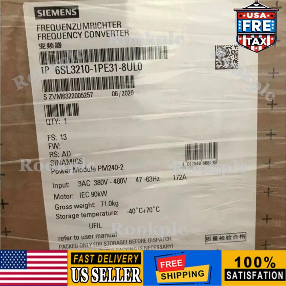 New Siemens 6SL3224-0BE31-8AA0 G120 PM240 Power Module 6SL3 224-0BE31-8AA0