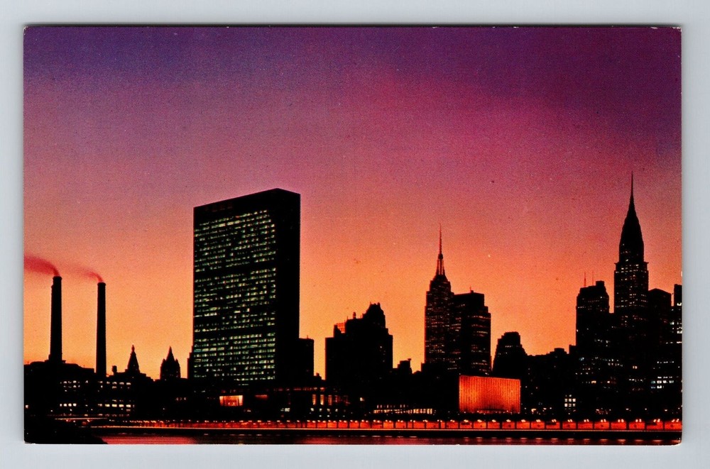 New York City NY, United Nations Building, Vintage Postcard