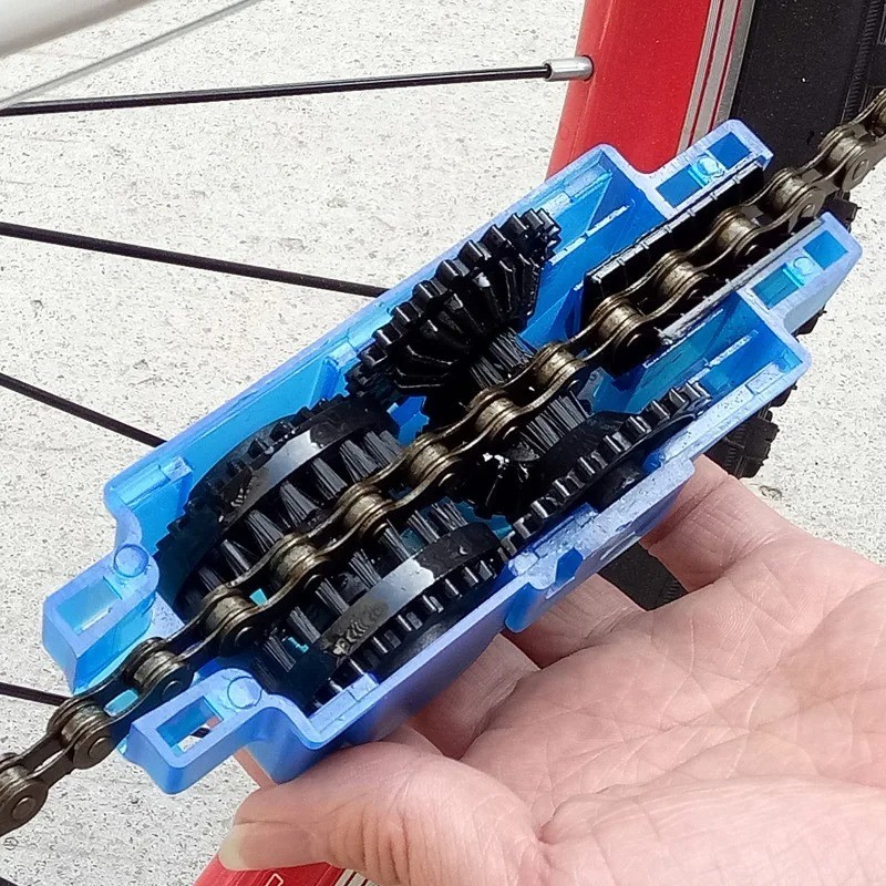 Portable Bike Chain Cleaner Kit Chain Oil Degreaser Scrubber Brush Set
