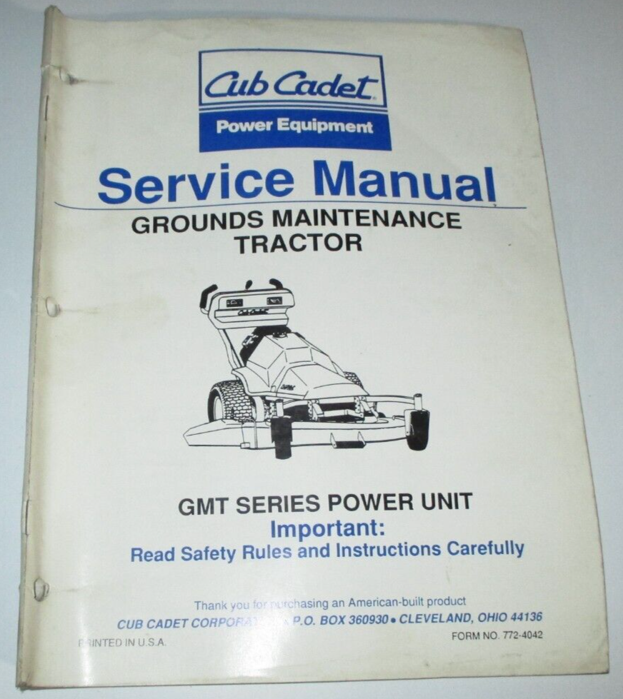 Cub Cadet GMT Grounds Maintenance Tractor Walk-Behind Lawn Mower Service Manual