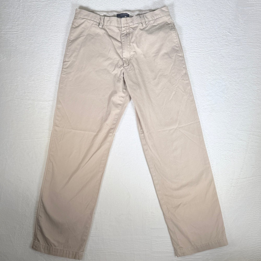 Banana Republic Gavin Straight Fit Chinos Khaki Mens 34x32 100% Cotton Pants