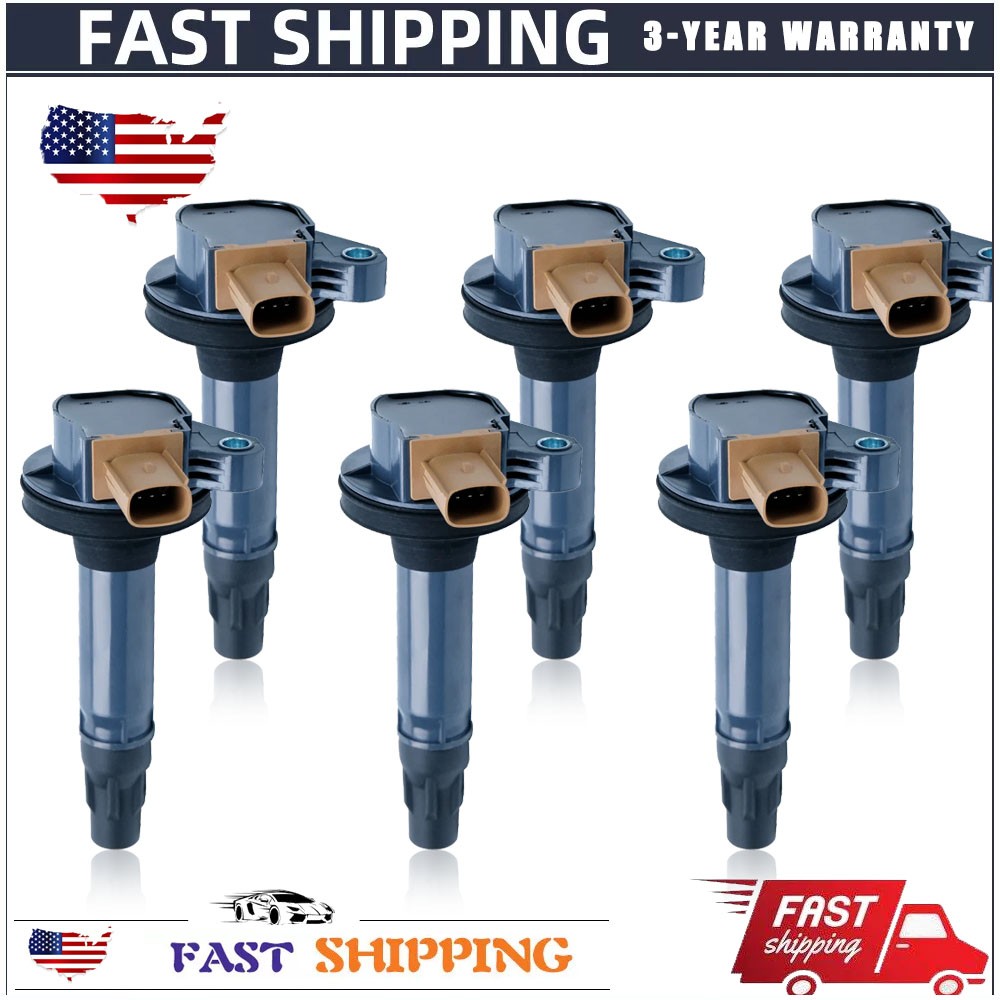 Set of (6) Ignition Coils BL3E-12A375-CA For 2013 2014 2015 Lincoln MKS MKT 3.5L