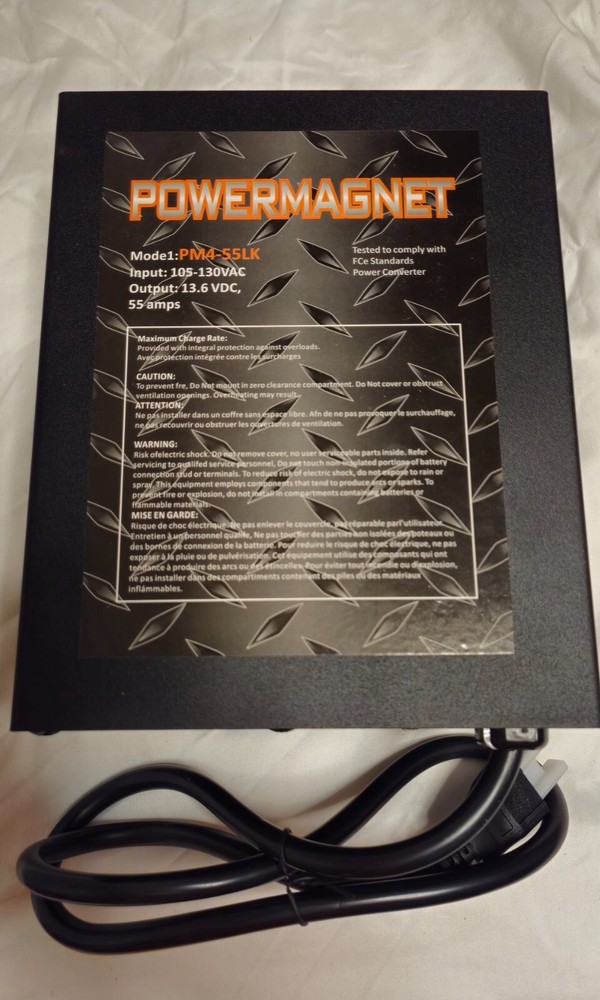 PM4-55 Power Converter & Charger, 55 Amp Converter 110/120 VAC to DC 0-12