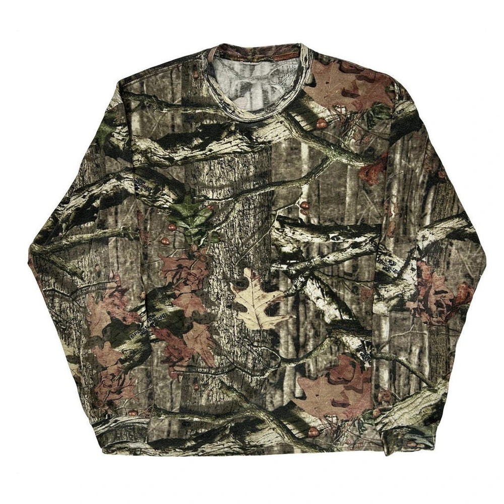 Mossy Oak Camo Long Sleeve T-Shirt - Medium Camo Cotton