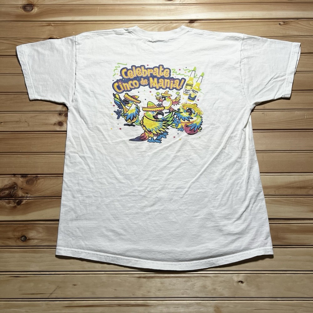 Vintage 90s Corona Party Beer Parrot Cinco De Mayo Mania Shirt Size XL