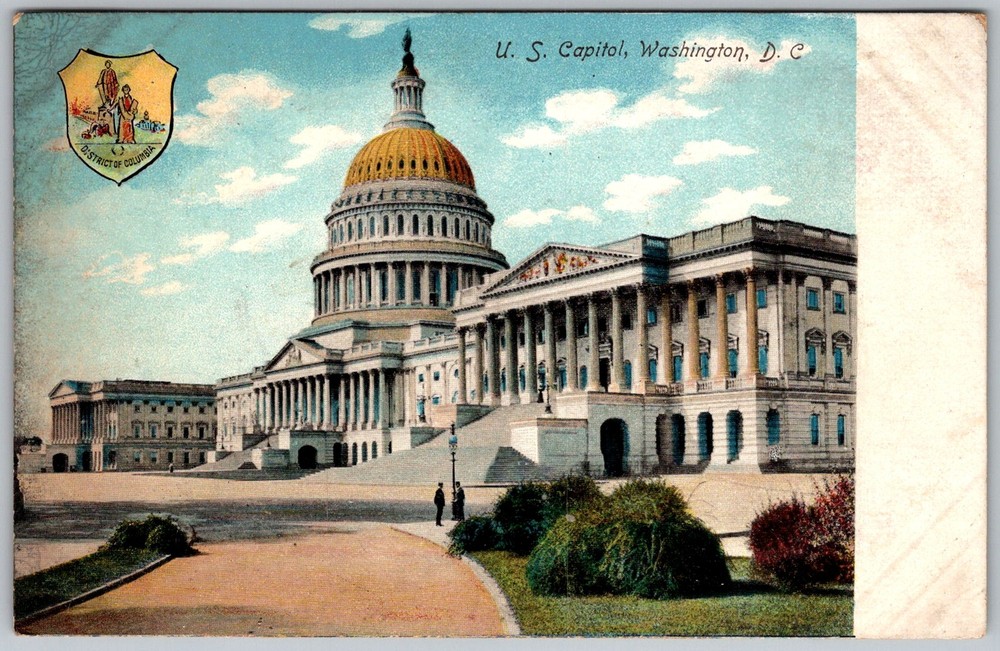 Antique Postcard U.S Capitol Gold Dome Washington, DC 1900s
