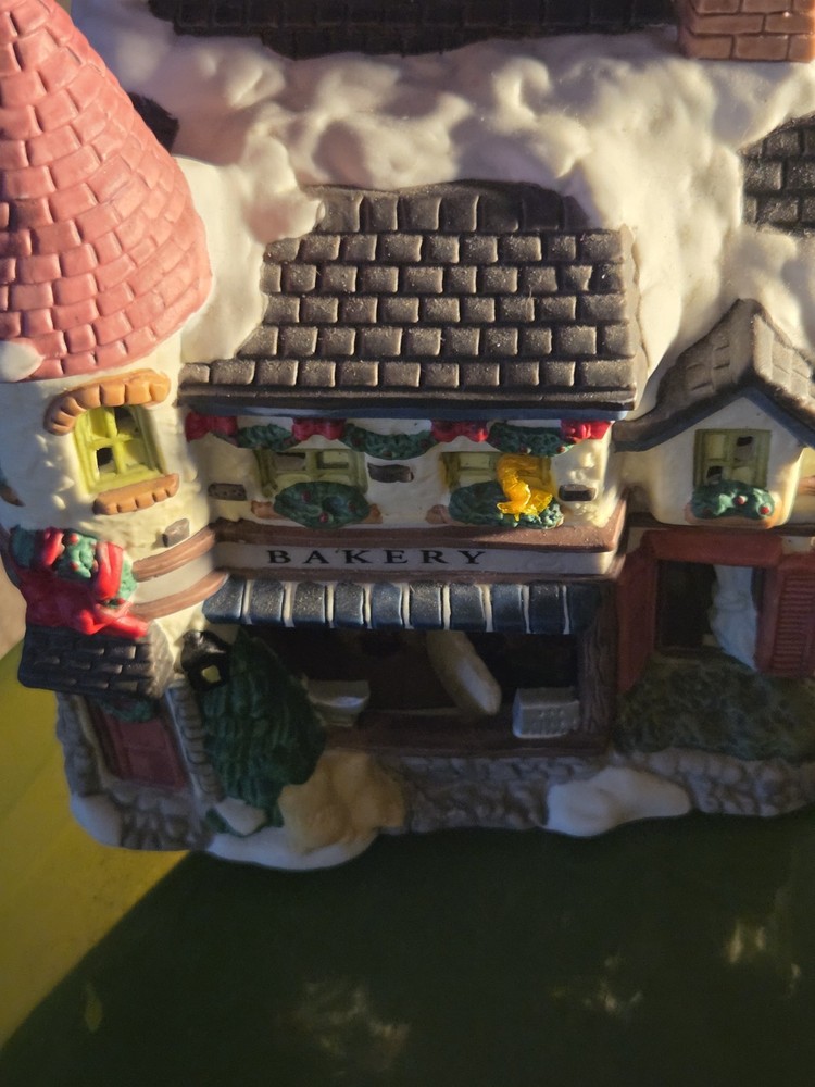 Vintage 90's Holiday Expressions Bakery Hand-Painted Porcelain Lighted House