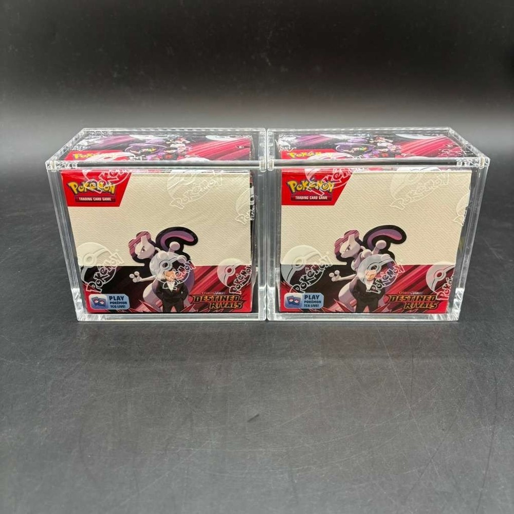 Lot (2) Pokemon SV10 Destined Rivals English Booster Boxes Sealed w/Acrylic CasePROBSTEIN is actively accepting consignments !!