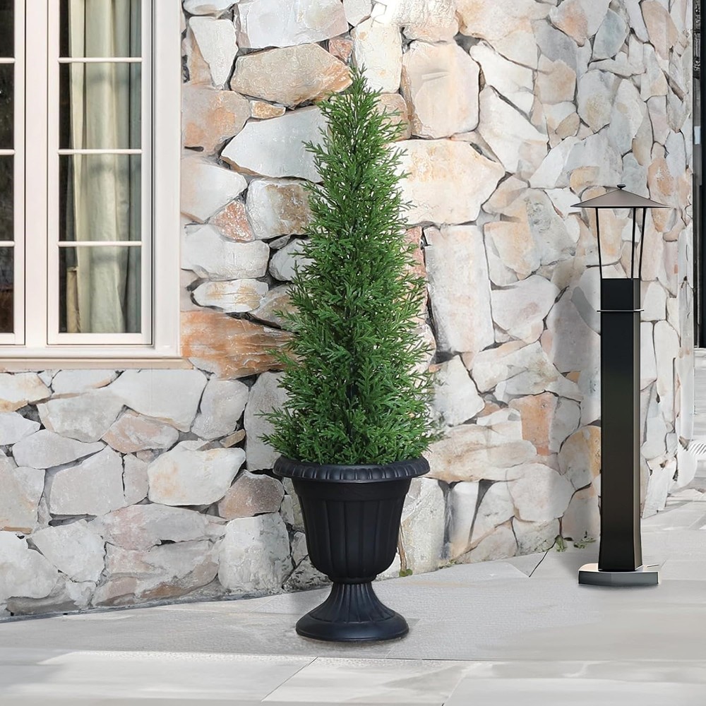 4FT Artificial Cedar Topiary Tree For Outdoor Decoration UV Protected