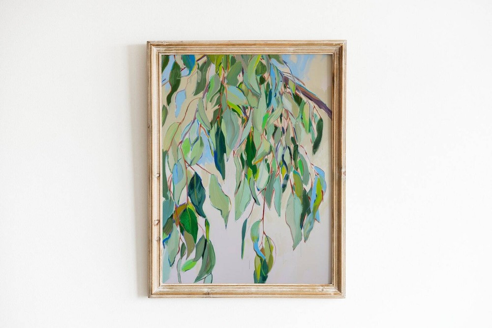 Abstract Botanical Print Earthy Painting Green Office Artwork Printable Wall Art