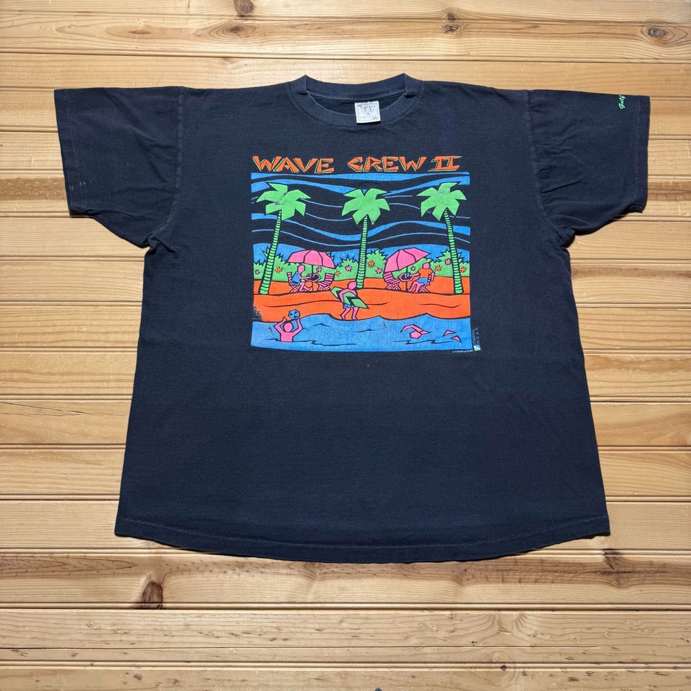Vintage 1990 Wave Crew II Coastal Wear Gulf Shores Alabama Beach Surf T-Shirt XL
