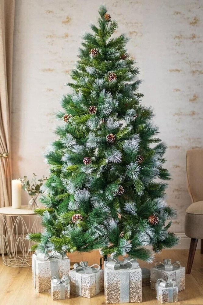 Marco Paul 6ft Snow Tipped Artificial Christmas Tree - 180cm Premium Frosted